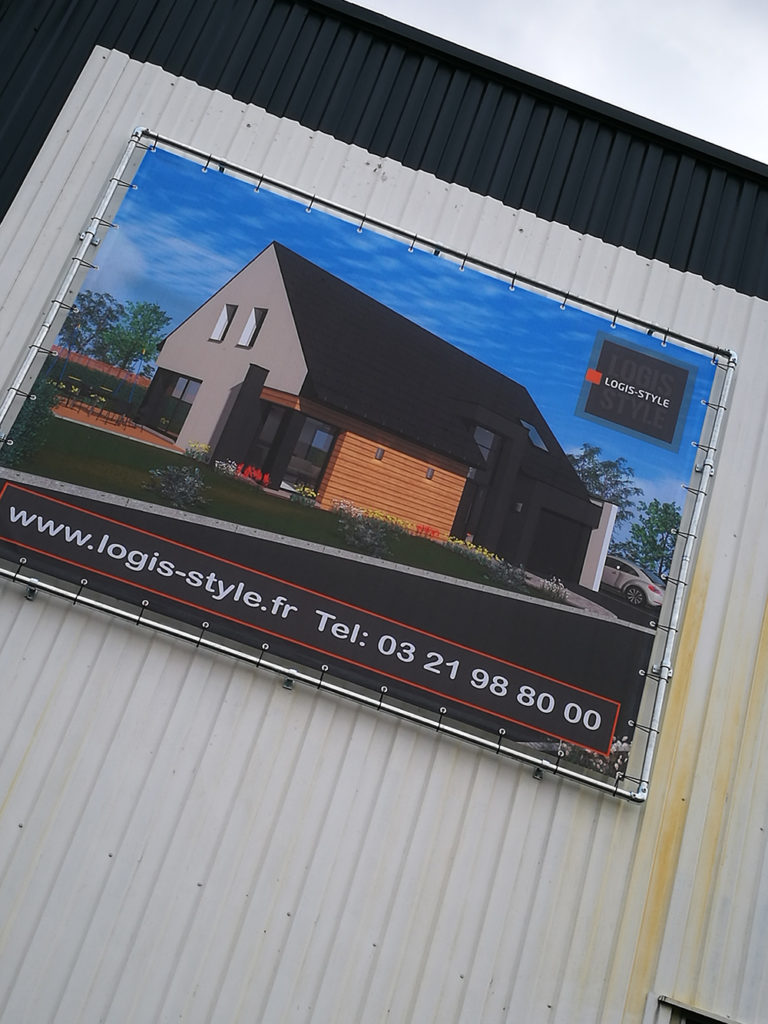 toile publicitaire logis style maison