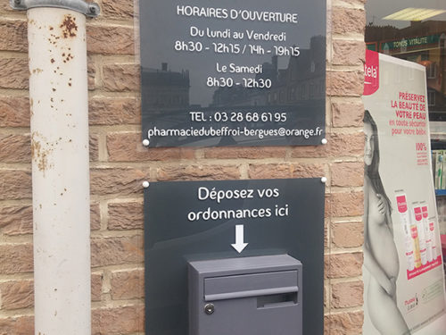 Panneaux horaires pharmacie