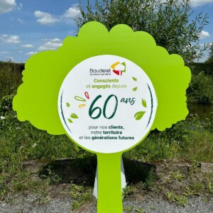 60 ans Baudelet Environnement imprimé sur carton écologique